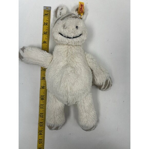 STEIFF Stripie Zebra 8 Inch Creme Plush Stuffed Animal Made In Germany 068874 - Picture 6 of 7